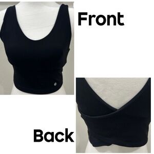 ♥️ Savvi Black Sleeveless Crop Top